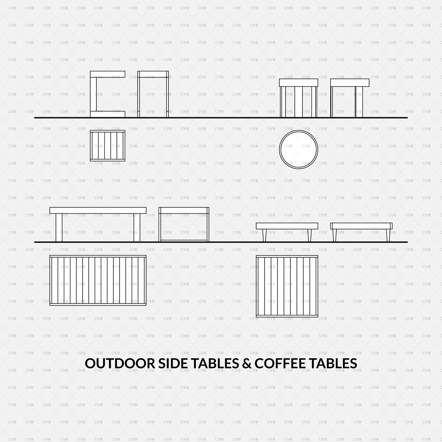 download cad dynamic blocks and vector cadasbuilt outdoor side table and coffee table