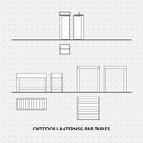 download cad dynamic blocks and vector cadasbuilt outdoor lanterns and bar table