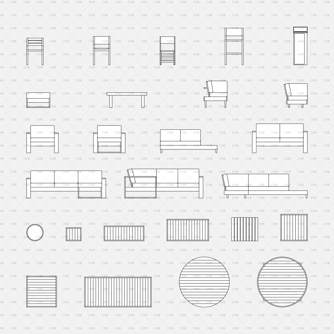 download cad dynamic blocks and vector cadasbuilt outdoor furniture