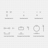 cadasbuilt Download cad blocks dynamic vector towel robe hook towel holder