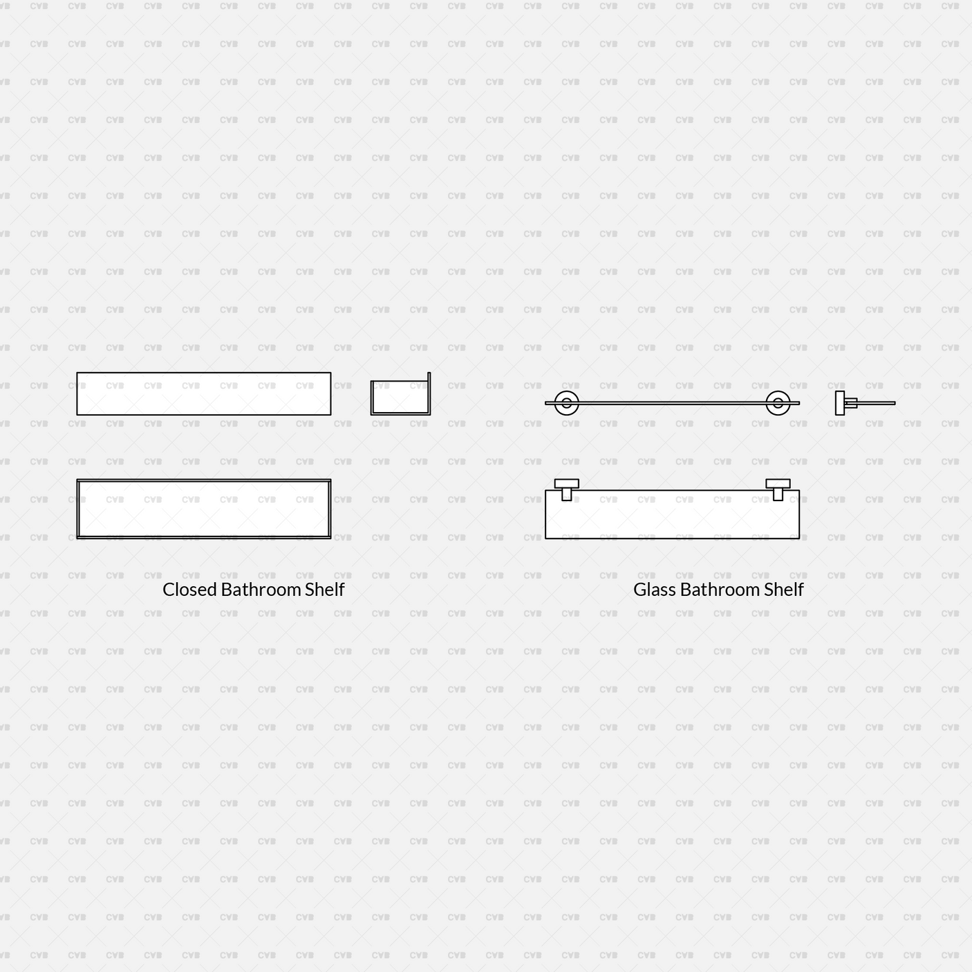 cadasbuilt Download cad blocks dynamic vector bathroom shelf