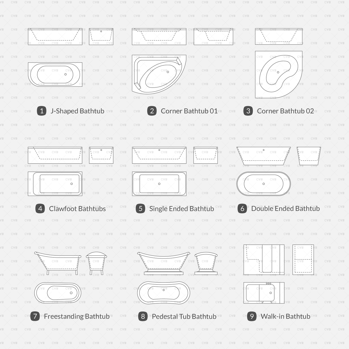 download dynamic cad blocks bathroom bathtub vector illustrator