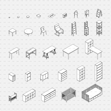 download CAD Dynamic Blocks and Vector IKEA furniture