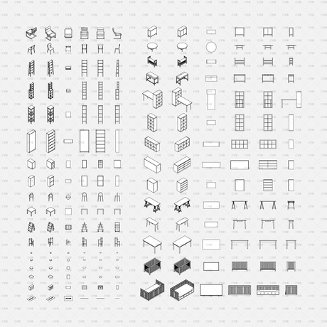 download CAD Dynamic Blocks and Vector IKEA furniture