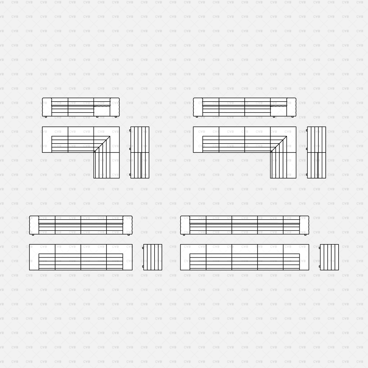 Modular Seating Autocad Block Download CAD Dynamic Blocks and Vector Modular Sofa 03 | CADasBuilt ...