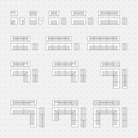 cadasbuilt Download cad blocks dynamic vector modular sofa