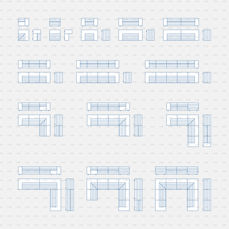 cadasbuilt Download cad blocks dynamic vector modular sofa