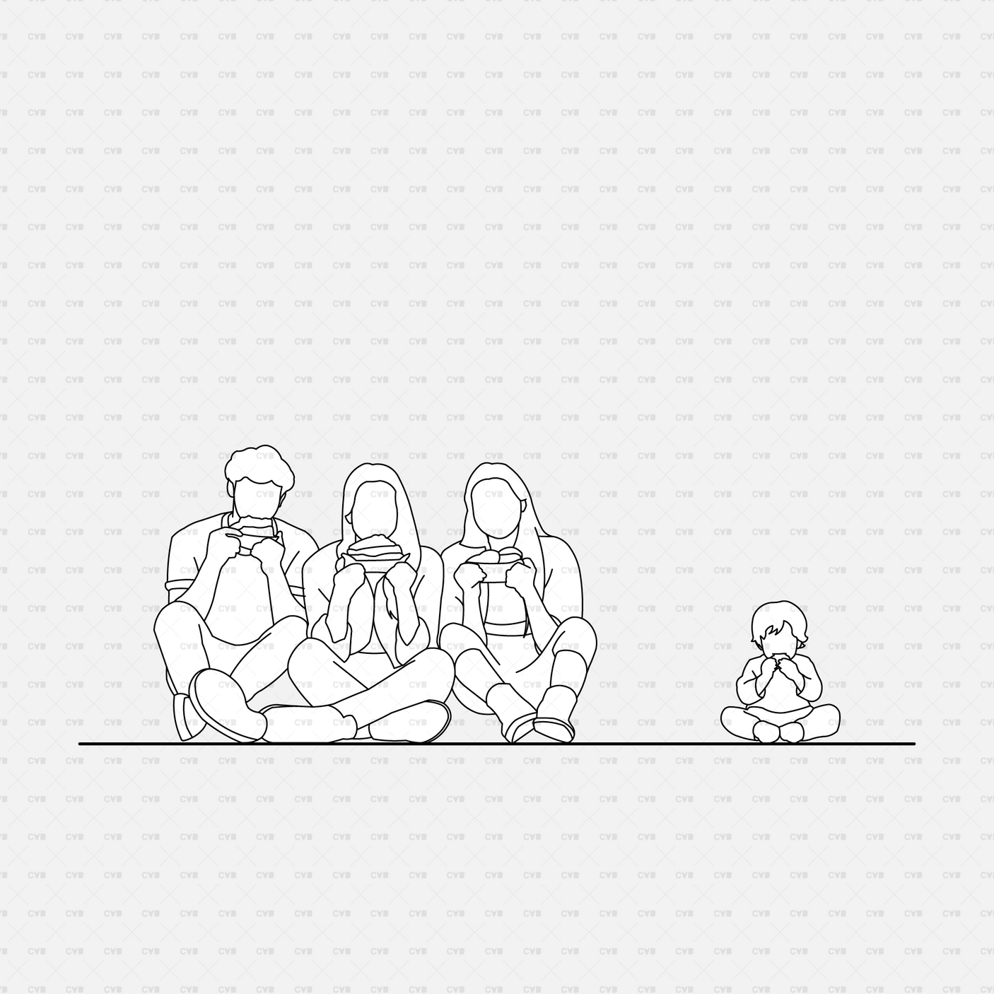 cadasbuilt Download cad blocks vector people eating while sitting on the ground