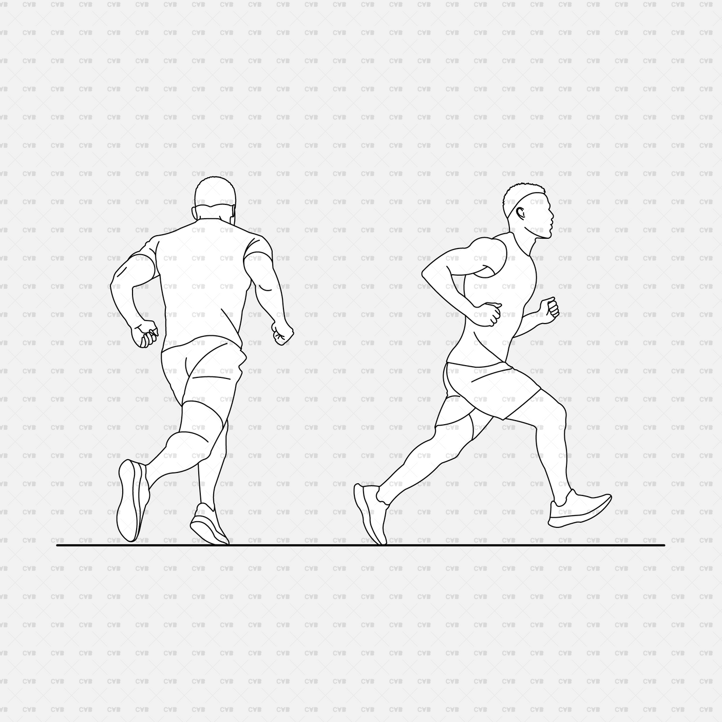 cadasbuilt Download cad blocks dynamic vector people running solo