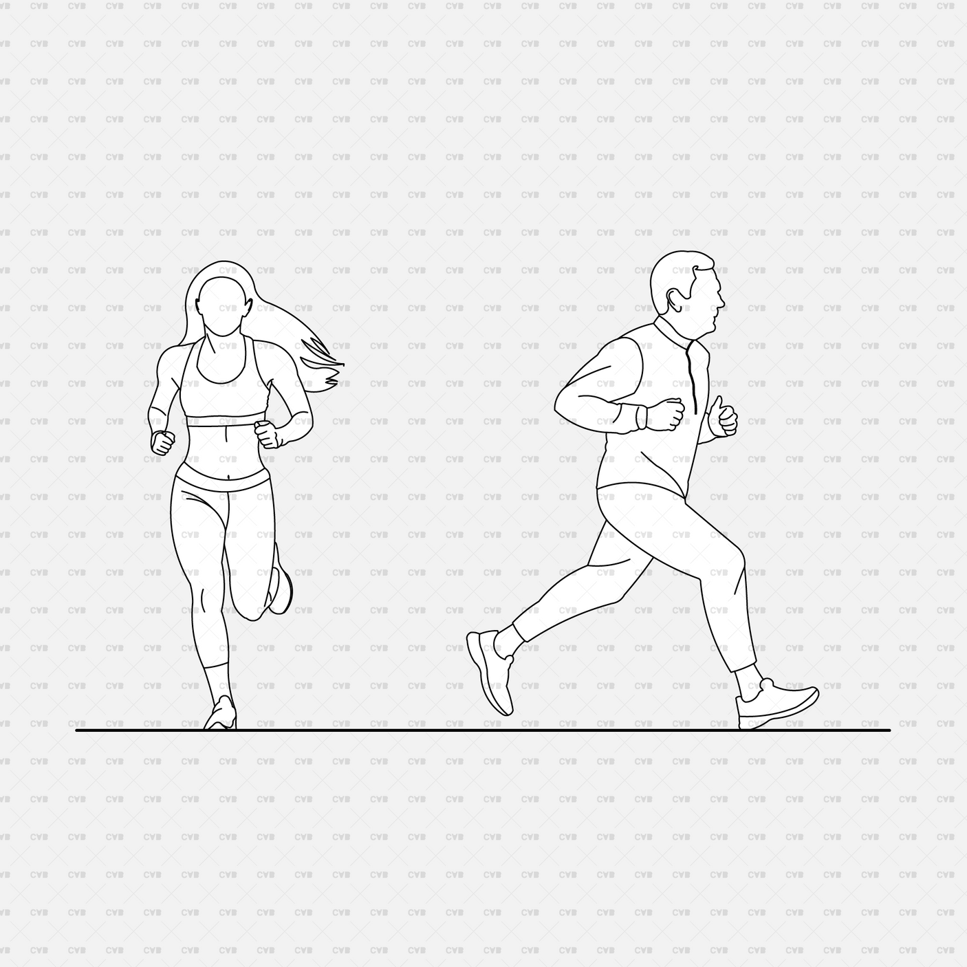 cadasbuilt Download cad blocks dynamic vector people running solo