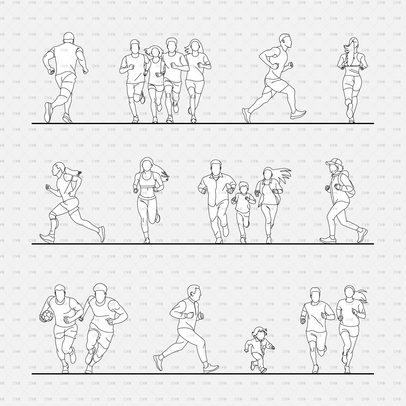 CAD Blocks and Vector People Running – cadasbuilt