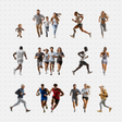 Download PNG Cutouts of People Running to add energy and movement to your architectural visualizations and design projects. This high-resolution collection features individuals, families, and groups running in various styles and settings, ideal for urban planning, landscape designs, and sports-related visualizations.