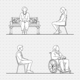 cadasbuilt Download cad blocks vector people sitting pwd