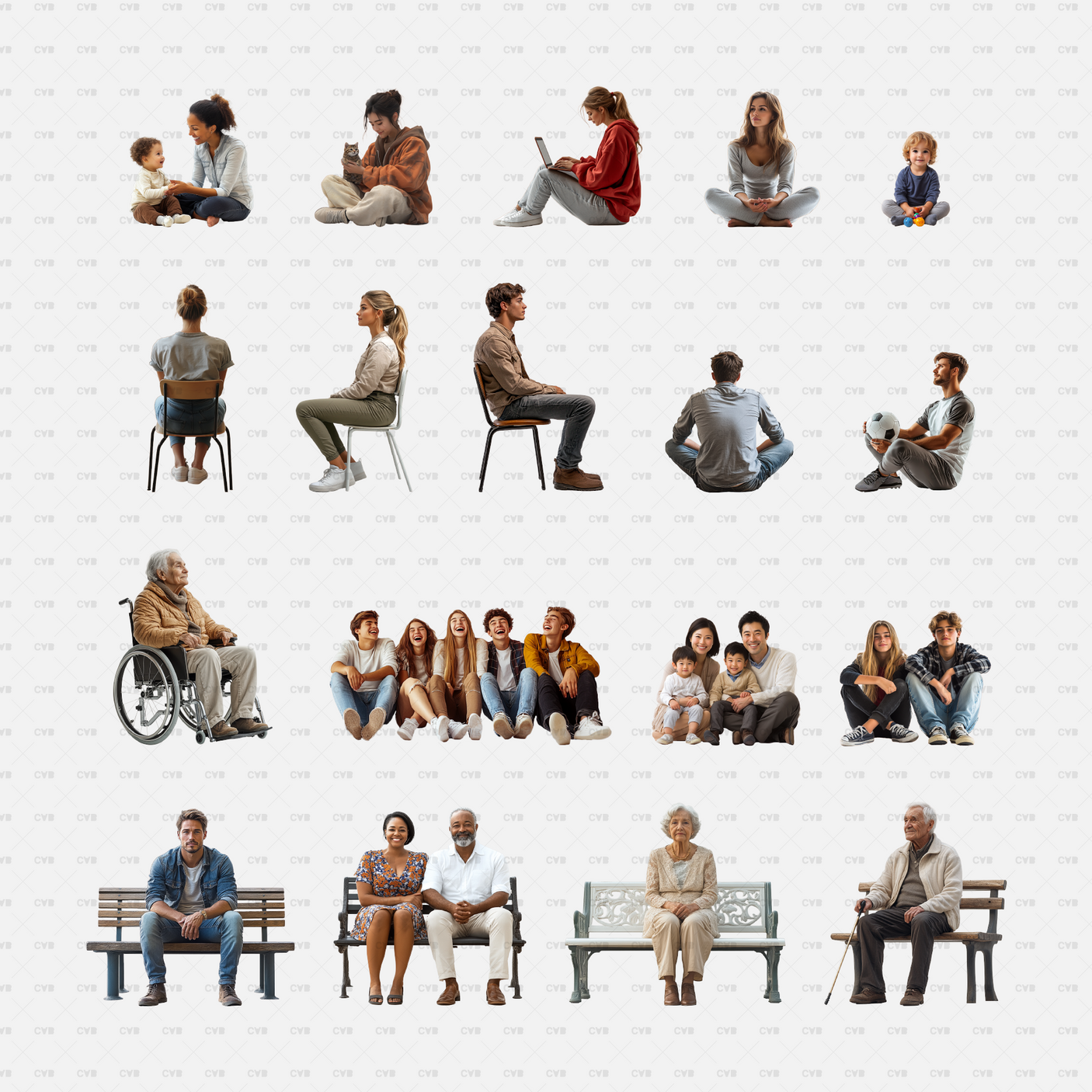 PNG Cutouts - People Sitting