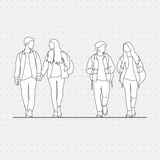 cadasbuilt free download cad vector people walking dwg blocks illustrator couples