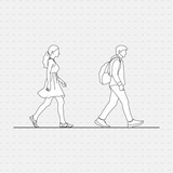 cadasbuilt free download cad vector people walking dwg blocks illustrator side view