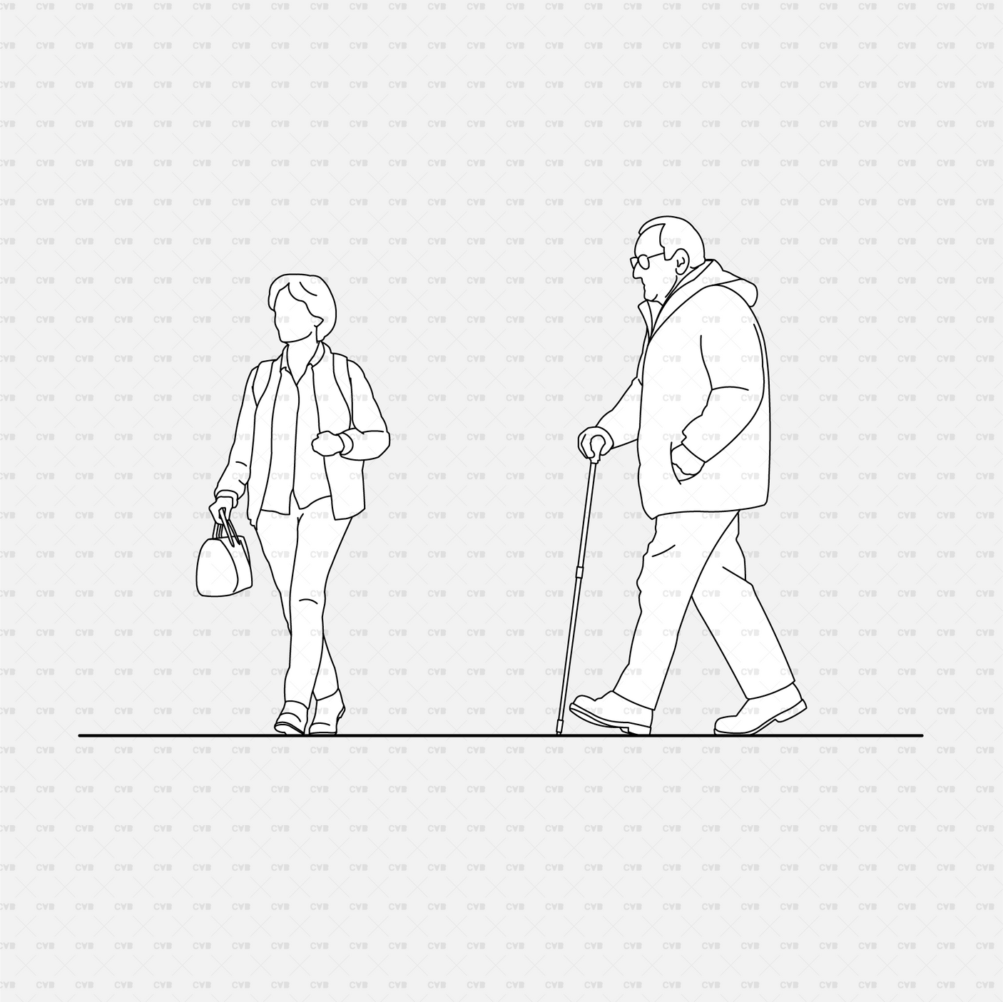 cadasbuilt free download cad vector people walking dwg blocks illustrator elderly 