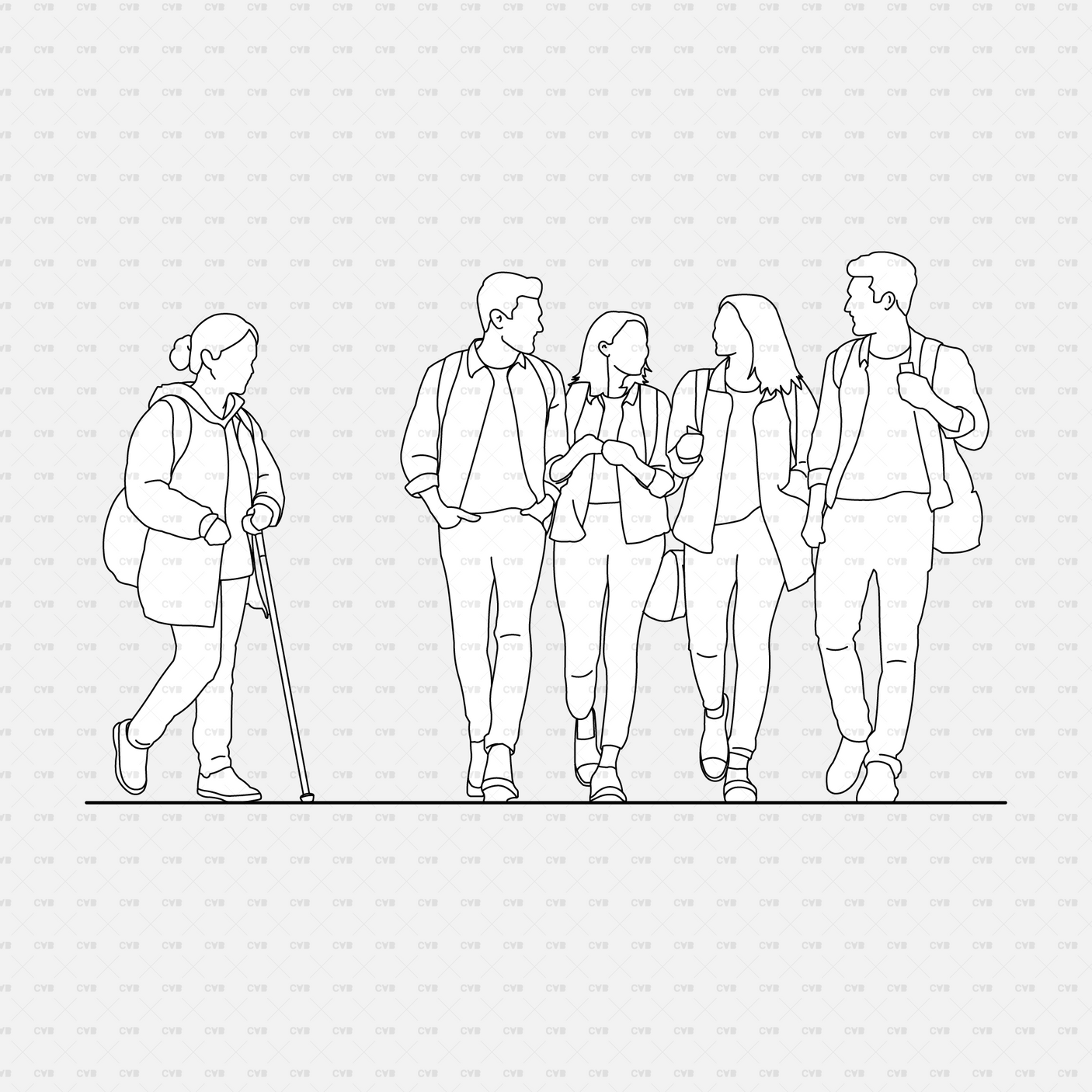 cadasbuilt free download cad vector people walking dwg blocks illustrator groups 