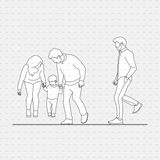 cadasbuilt Download cad blocks dynamic vector family walking on stairs