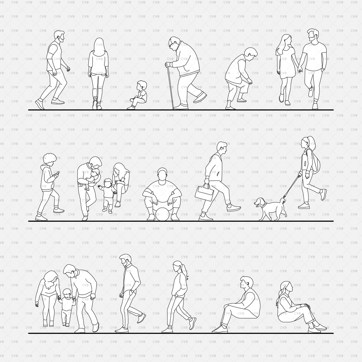 CAD Blocks and Vector People On Stairs – cadasbuilt