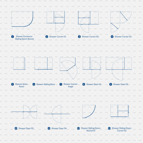 cadasbuilt Download cad blocks dynamic vector shower enclosure doors