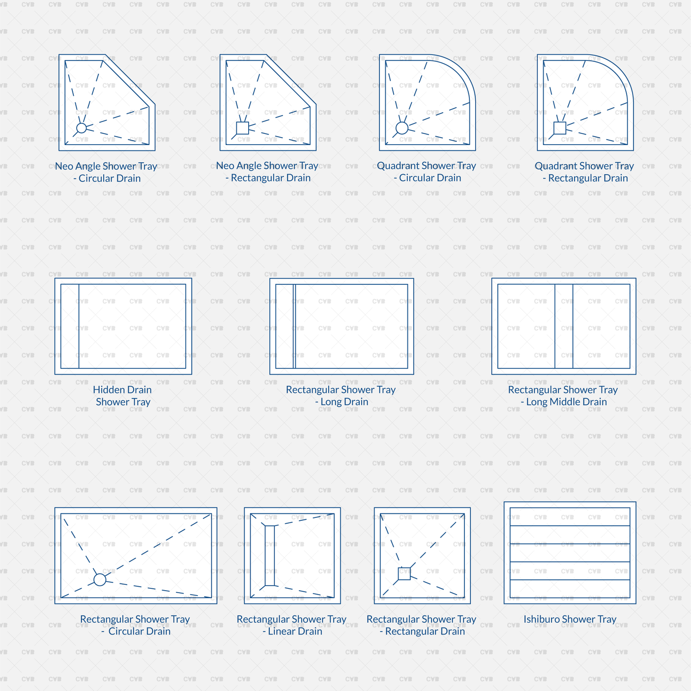 cadasbuilt Download cad blocks dynamic vector shower trays