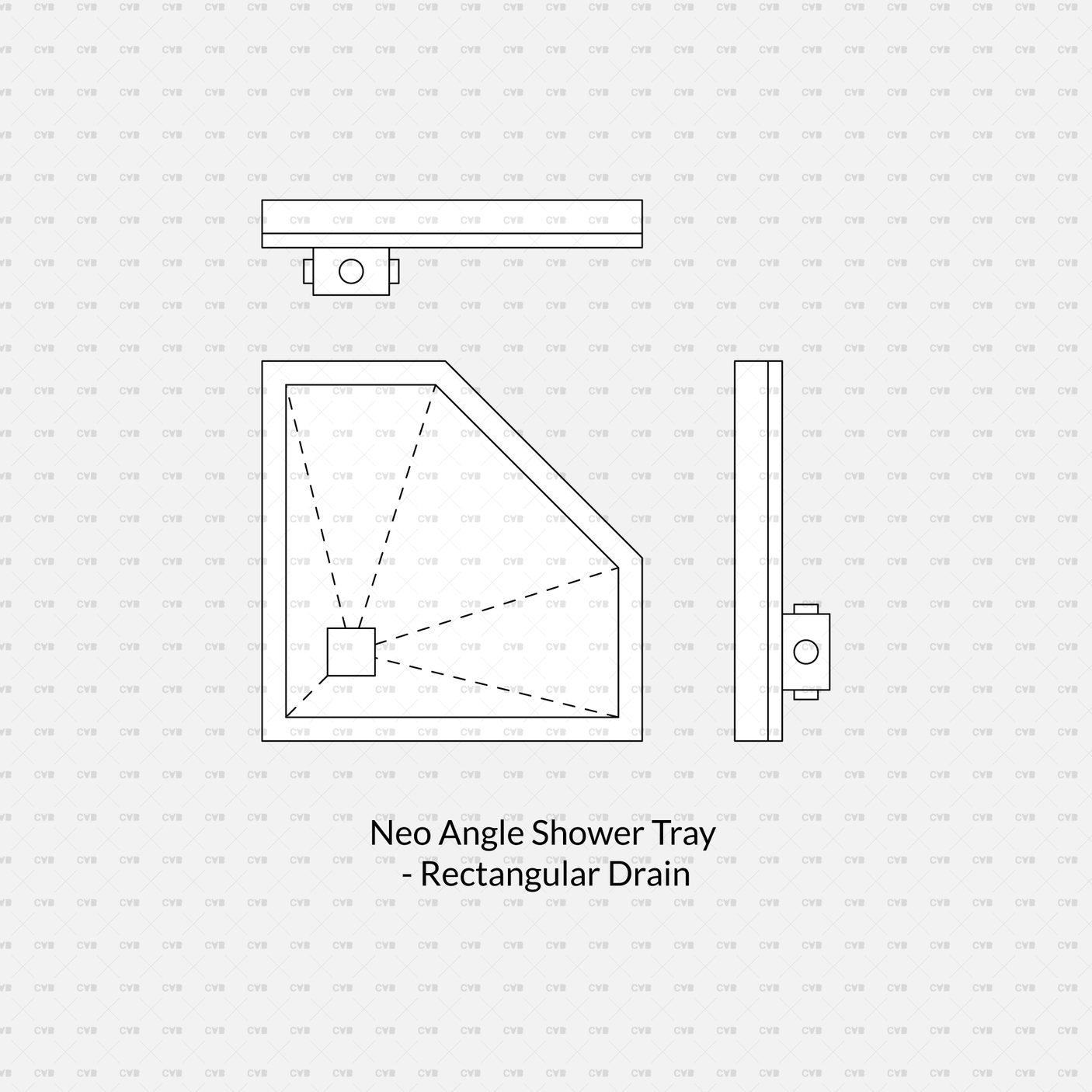 cadasbuilt Download cad blocks dynamic vector neo angle shower tray rectangular drain