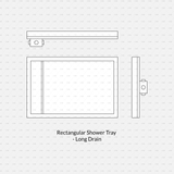 cadasbuilt Download cad blocks dynamic vector rectangular shower tray long drain