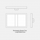 cadasbuilt Download cad blocks dynamic vector rectangular shower tray long middle drain