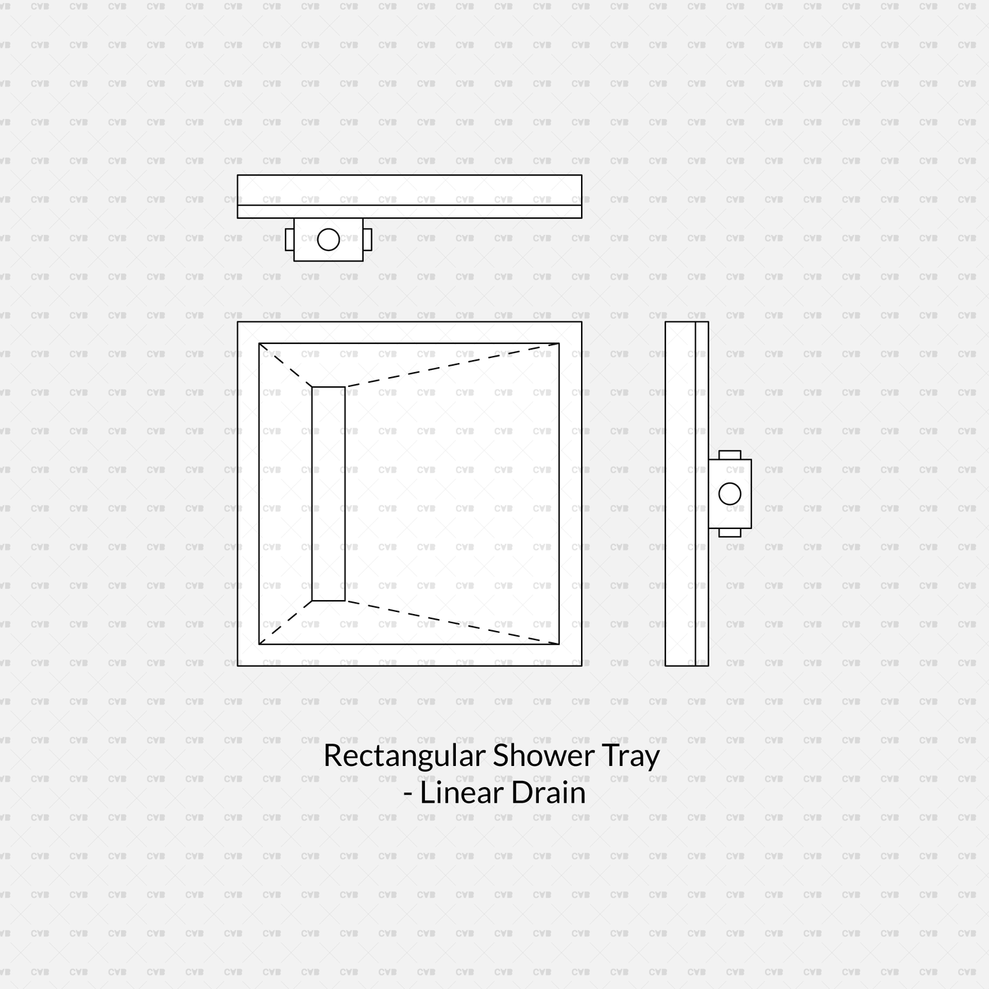 cadasbuilt Download cad blocks dynamic vector rectangular shower tray linear drain