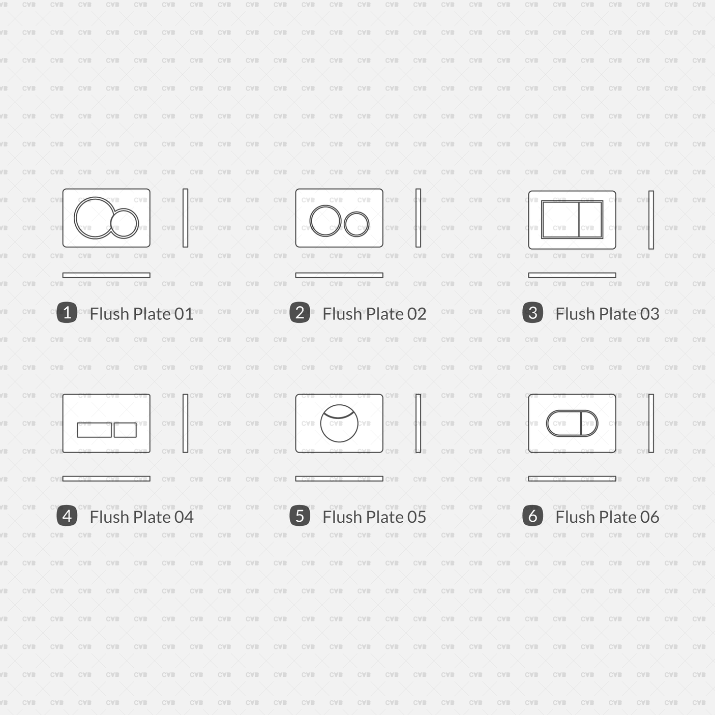 cadasbuilt Download cad blocks dynamic vector toilets bidets bathroom flush plate