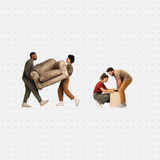 PNG Cutouts People Moving Furniture CADasbuilt Couple Carries Armchair As Team Secures Wooden Crate