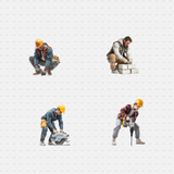 PNG Cutouts People At Construction Site CADasbuilt Workers Crouching Laying Blocks Cutting Wood And Jackhammering