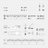 download CAD dynamic blocks and Vector Public Transport vehicles