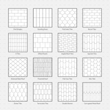 Vector Illustrator Pattern roof patterns CADasbuilt AI SVG collection sheet preview of assorted roof tile patterns