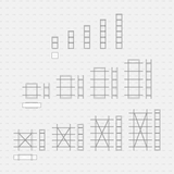 Dynamic CAD Shelves And Storage 01 CADasbuilt BIM Blocks DWG Overview Of Wall, A-Frame, Arch, Cross-Braced, Bookcase Units