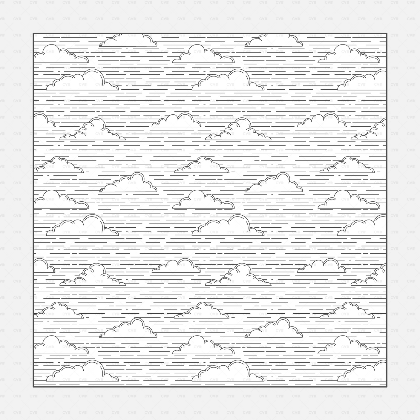 Vector Illustrator Pattern sky patterns CADasbuilt AI SVG layered clouds with horizontal wind lines seamless repeat.