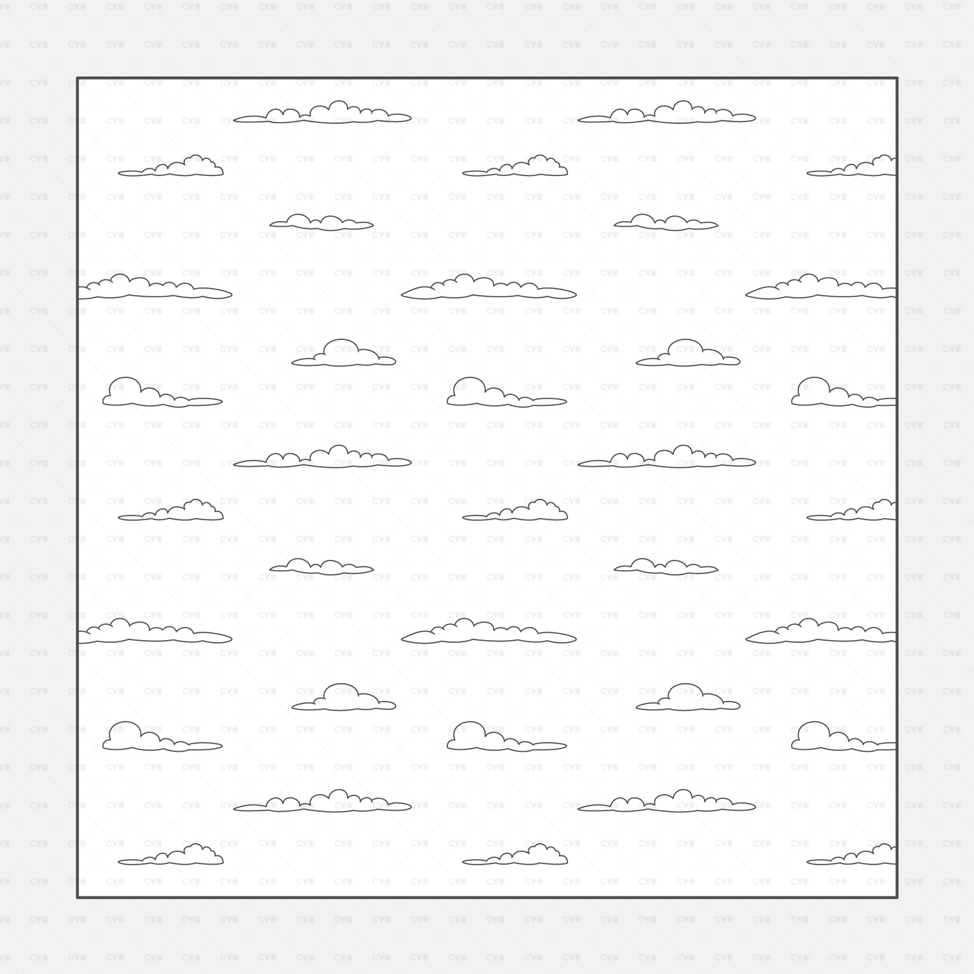 Vector Illustrator Pattern sky patterns CADasbuilt AI SVG clear sky with sparse flat clouds line art pattern.