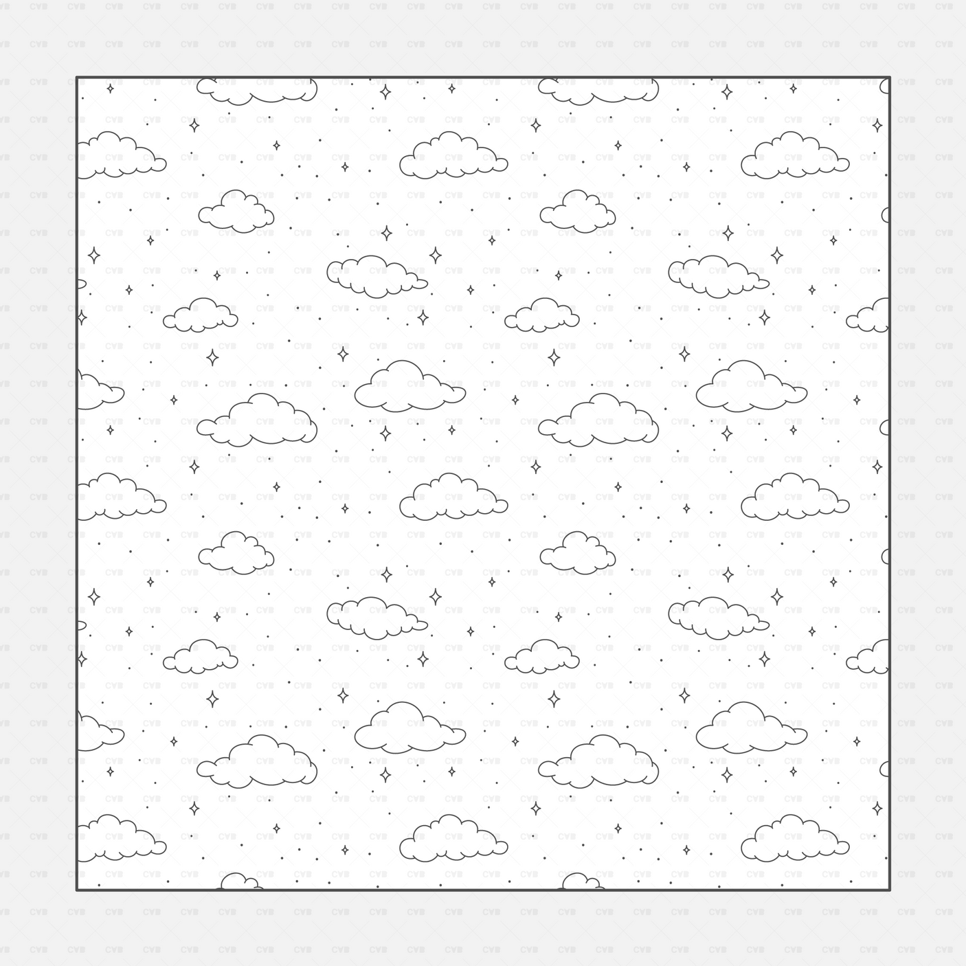 Vector Illustrator Pattern sky patterns CADasbuilt AI SVG clouds with stars dotted night composition seamless.