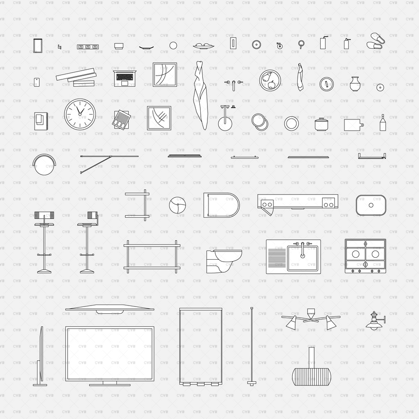 download CAD blocks and Vector Small Apartment Template 