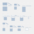 CAD Dynamic Blocks Solar Panels And Water Heaters CADasbuilt BIM Blocks DWG Blue Line Sheet Showing Panels Heaters And Mounts