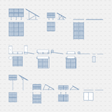 CAD Dynamic Blocks Solar Panels And Water Heaters CADasbuilt BIM Blocks DWG Blue Line Sheet Showing Panels Heaters And Mounts