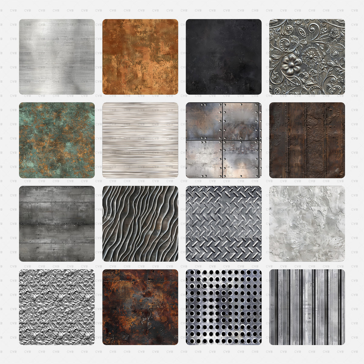 Seamless Pattern Library of Metal Plates Textures | CADasBuilt – cadasbuilt