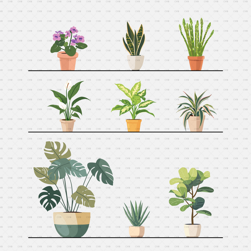 Vector Potted Plants 01