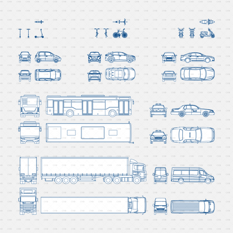 download free dynamic block vehicles cad dwg 