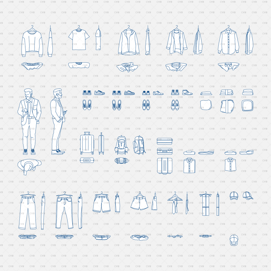 Download Dynamic CAD Blocks and Vector Wardrobe Objects - His (Men ...