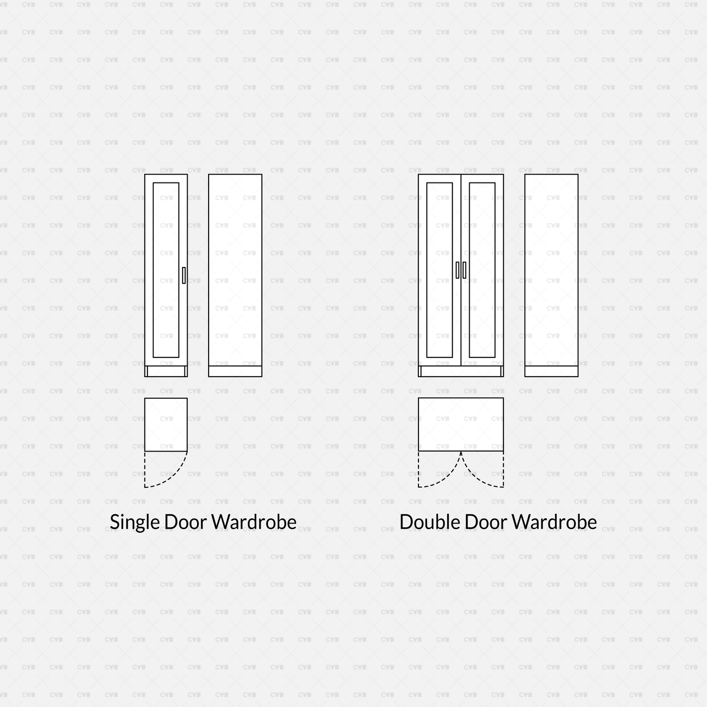 download cad dynamic and vector blocks wardrobe cadasbuilt single double door wardrobe