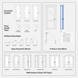 Dynamic CAD Blocks - 49 Doors Mega Pack (Wooden Frame) download autocad door 