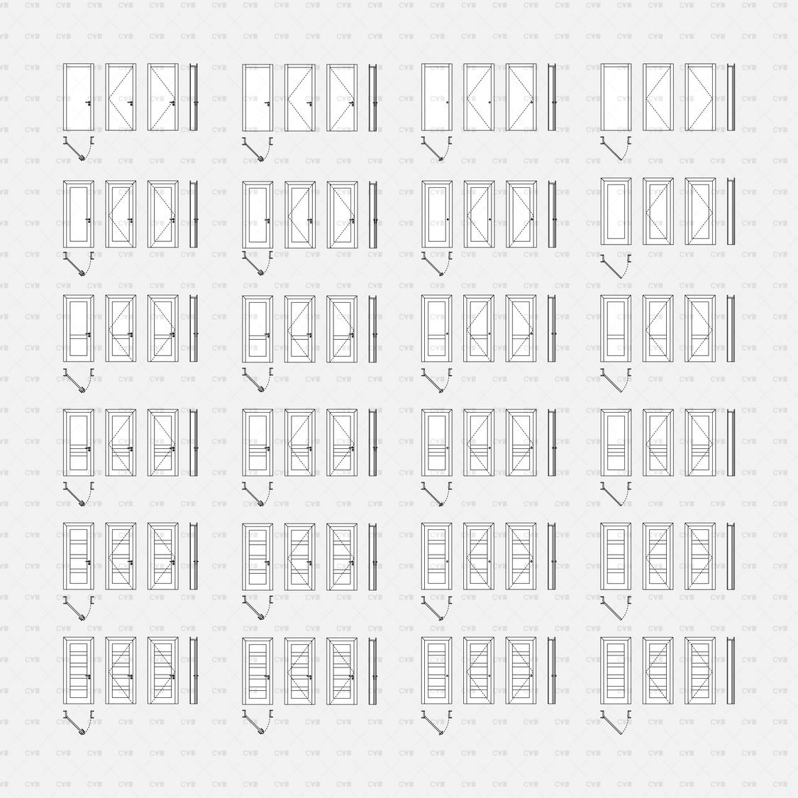 Download CAD Dynamic Blocks Doors Pack | CADasBuilt – cadasbuilt
