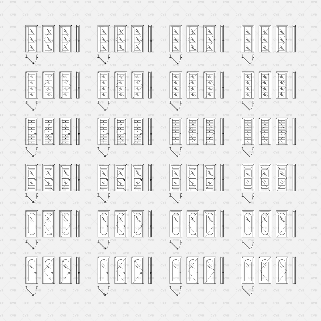 Download CAD Dynamic Blocks Doors Pack | CADasBuilt – cadasbuilt